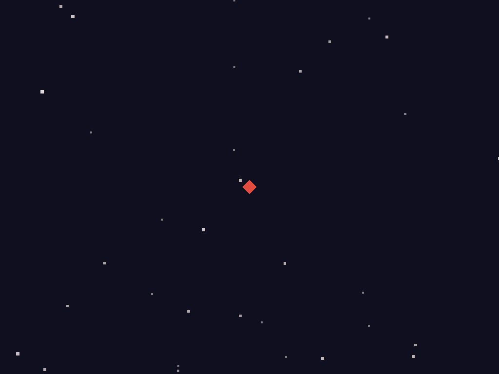 Red square (spaceship) on a starfield